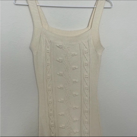 Reformation Cento Cable Knit Cotton Sweater Mini Dress NWT - Picture 4 of 7